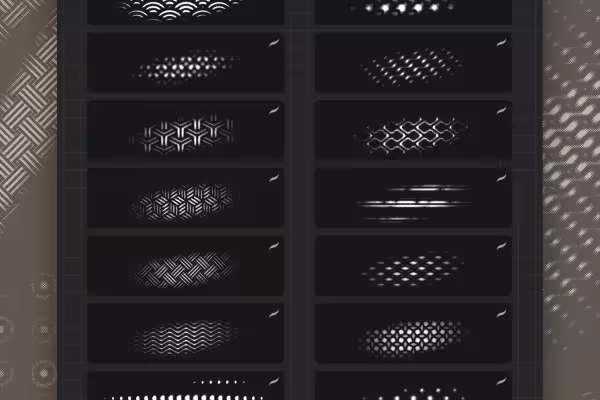 Motifs artistiques créés avec des Procreate-Pattern-Brushes.