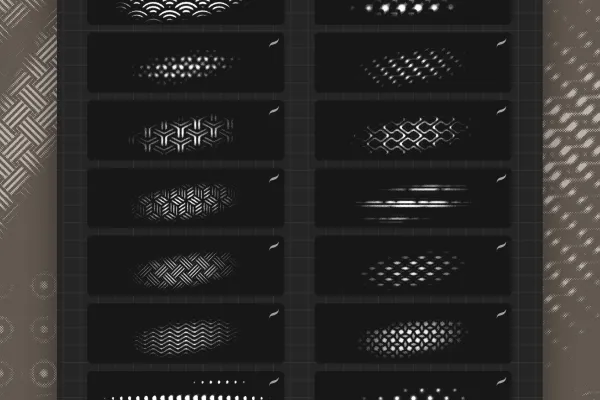 Umelohmotné vzory vytvorené pomocou Procreate-Pattern-Brushes.