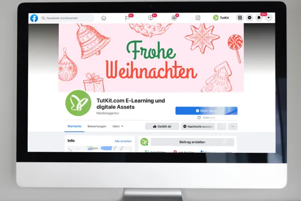 Social-Media-Bild mit weihnachtlichen Illustrationen