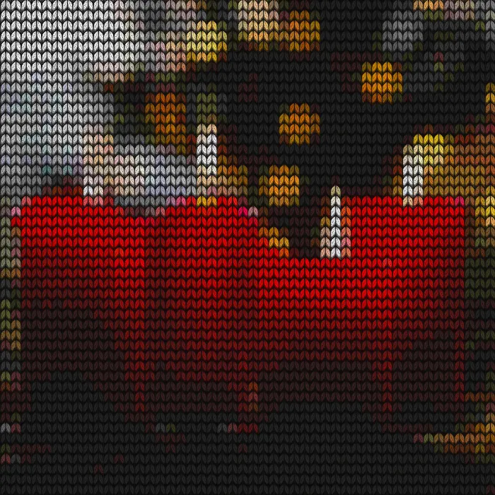 Motivi a maglia per immagini e testi come oggetti intelligenti di Photoshop.