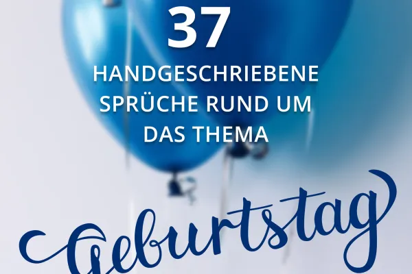 Luftballons mit Handlettering Geburtstag im Vordergrund