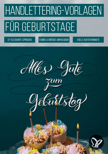 Handlettering Geburtstagskarte Sprüche für Einladungen