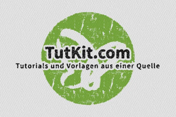 Logo con scritta, effetto a strisce su texture carta.