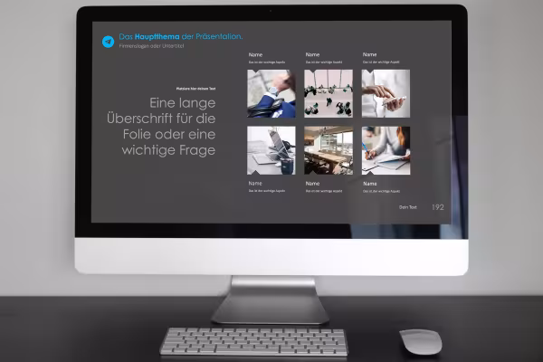 PowerPoint templates for business presentations: Sample slide with six images