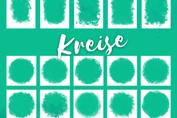 30 watercolor frames as rectangle, circle and heart