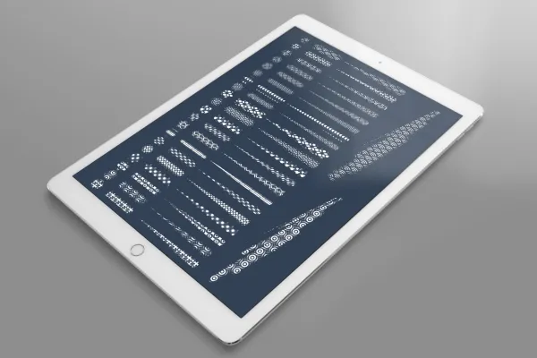 Tablet: Zeigt die Muster, die sich durch den Einsatz der Photoshop-Pattern-Brushes ergeben