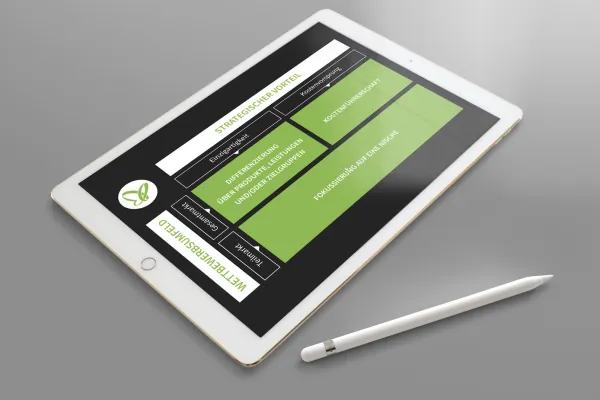 Positionierung von Unternehmen und Markenaufbau: Screenshot aus dem Kurs auf einem Tablet