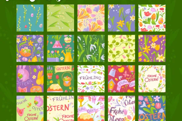 Preview of the 30 patterns for Easter included in the package