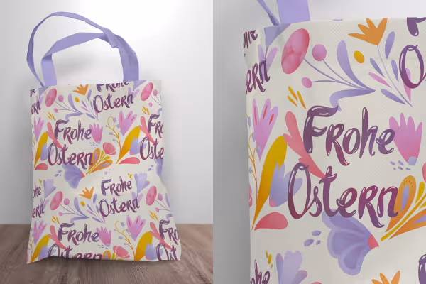 Sac de courses avec des motifs de Pâques