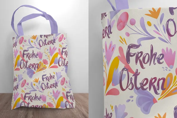 Shopping bag with Easter patterns