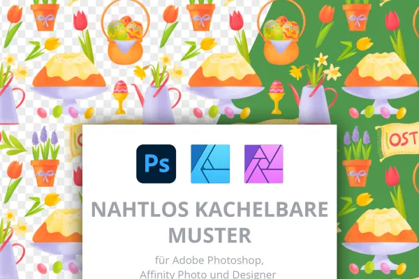 Österliche Muster für Photoshop, Affinity Photo und Affinity Designer