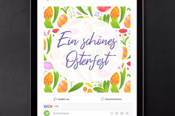 Images de médias sociaux avec des motifs de Pâques en arrière-plan