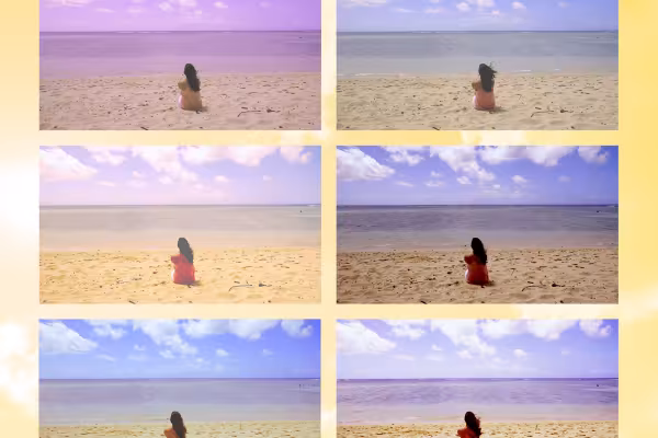 Preview of the 10 video LUTs for summery, warm retro looks