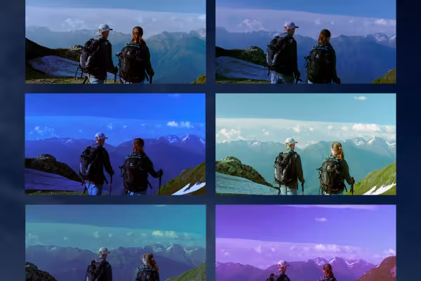 Preview of the 10 video LUTs for wintery, cool retro looks
