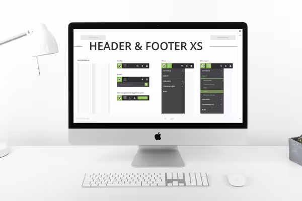 Different layouts for headers and footers that have a positive impact on the user experience