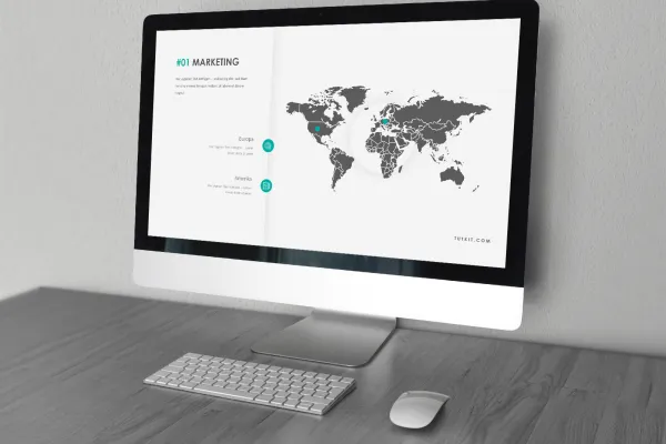 Πρότυπο παρουσίασης PowerPoint Air, διαφάνεια με γραφικό παγκόσμιο χάρτη.