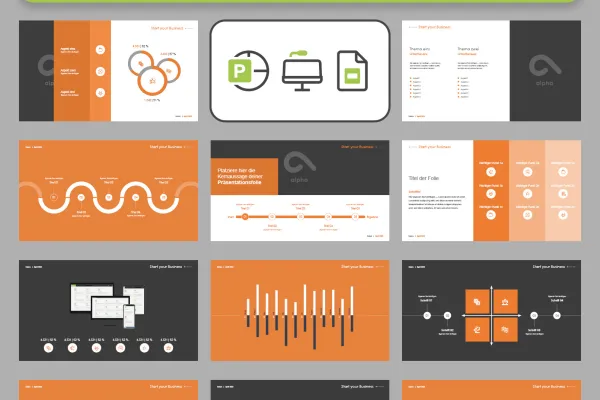 PowerPoint-maler for forretningspresentasjoner: Eksempelslides.