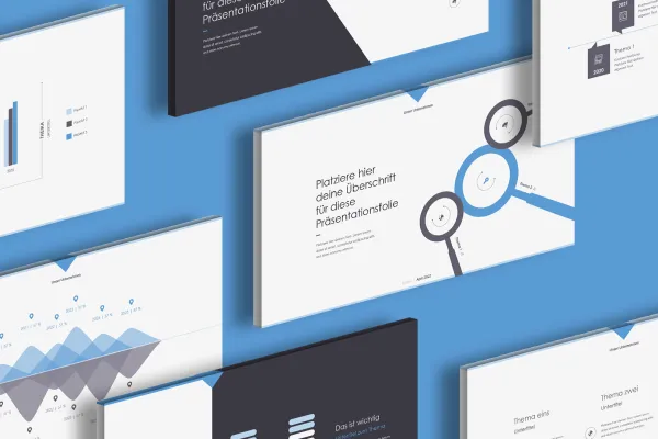 PowerPoint, Keynote, Google Slides için slayt şablonu Angle, çeşitli düzenlere önizleme