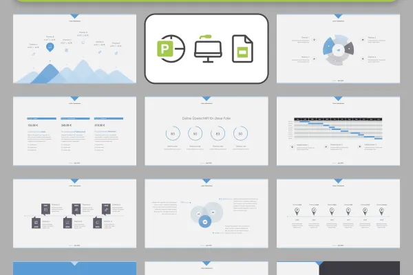 PowerPoint, Keynote, Google Slides için slayt şablonları, slaytların önizlemesi
