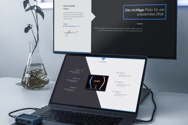 PowerPoint, Keynote, Google Slides için slayt şablonları, metin ve grafik alanı olan bir slayt.