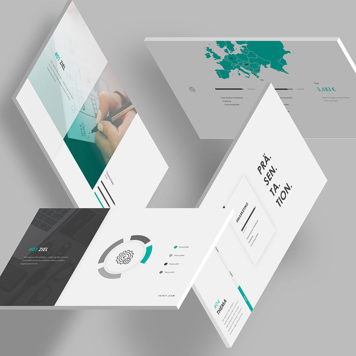 Keynote: 150 Folien-Vorlagen im „Air“-Design