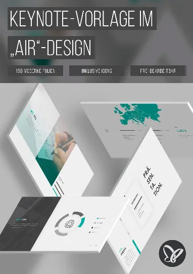Keynote: 150 Folien-Vorlagen im „Air“-Design