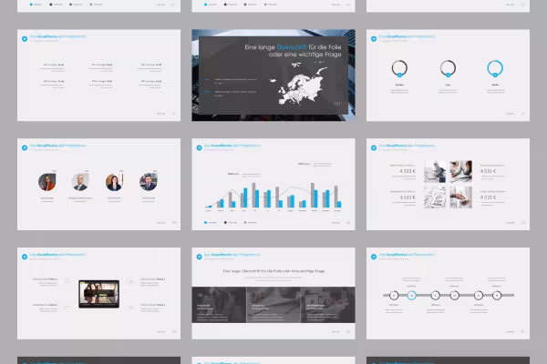 Diapositives de présentation au design 360 degrés pour Google Slides : différentes modèles en un coup d'œil