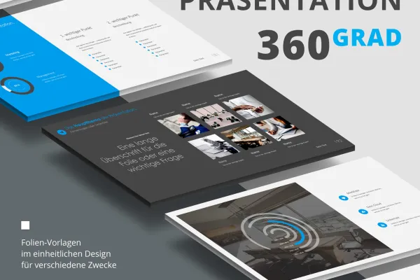 Slide presentasi dengan desain 360 derajat untuk Google Slides: Ringkasan