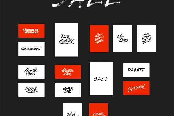 Handlettering Sale & Rabatt: käsinkirjoitetut tekstit markkinointitoimiisi