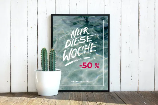 Schriftzug Nur diese Woche auf einer Karte