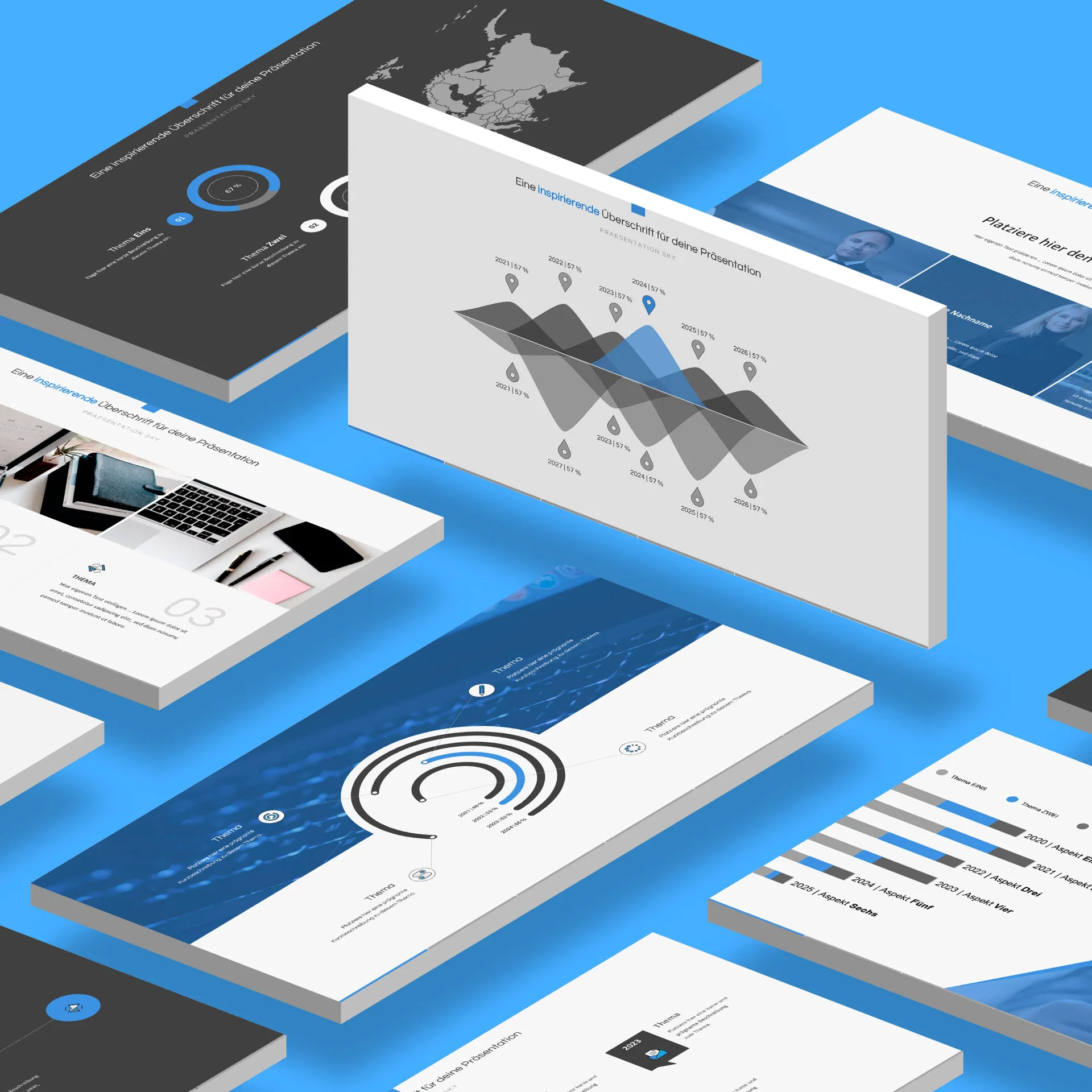 Design „Sky“: 230 Layouts für Keynote-Präsentationen