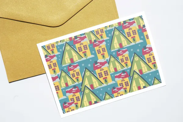 Tarjeta de felicitación con motivos navideños