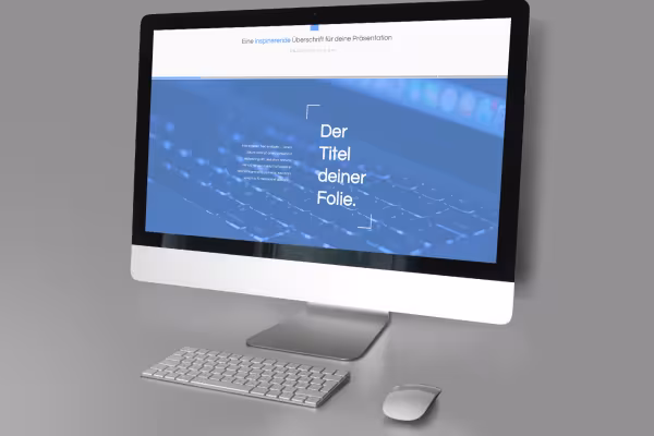 Modèle de conception Sky pour Google Slides : une diapositive de titre sur un moniteur