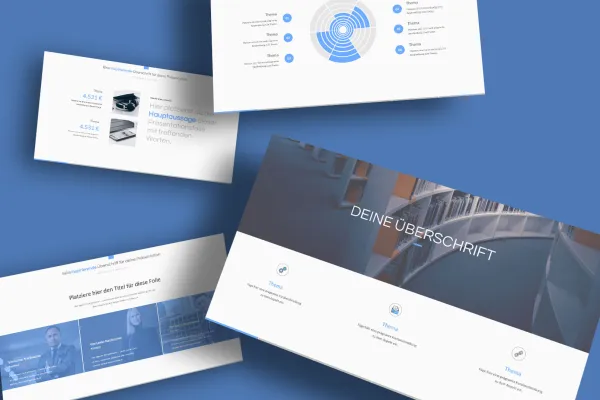 Dizaino šablonas „Sky“ „Google Slides“ programai: Peržiūra keliuose slajduose