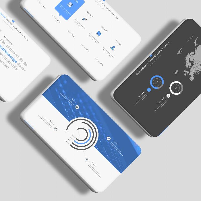 Google Slides: Modèle de conception "Sky" avec 230 mises en page