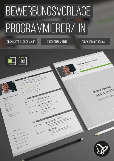Lebenslauf & Bewerbung für Programmierer (m/w/d) – Vorlagen für Word und InDesign