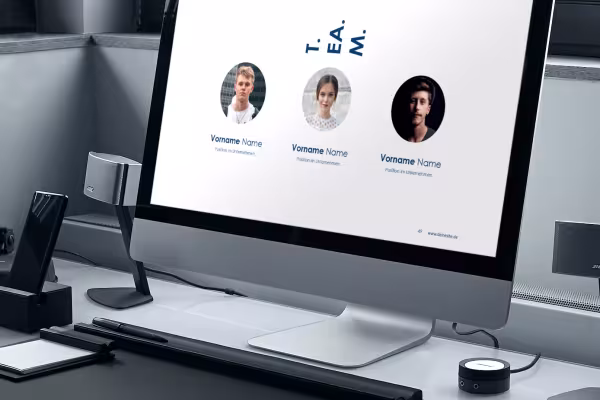 Modèle de présentation pour présenter l'équipe