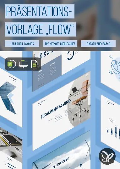 Templates für PPT, Keynote und Google Slides im modernen „Flow“-Design