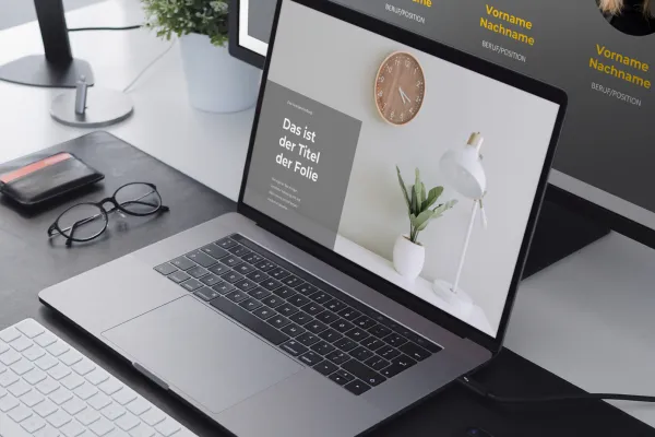 Diapositive di esempio dei modelli di presentazione "Halo" per PowerPoint, Keynote e Google Slides.