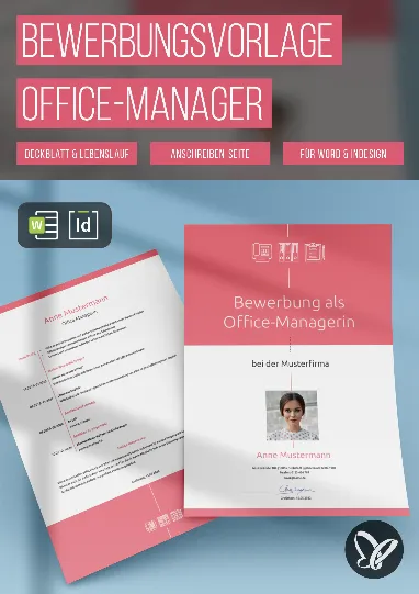Bewerbung als Office Manager und Büroassistent (m/w/d) – Vorlagen für Word und InDesign