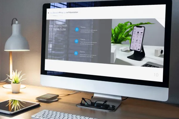 Tata letak foil dari template Aspek di layar monitor.