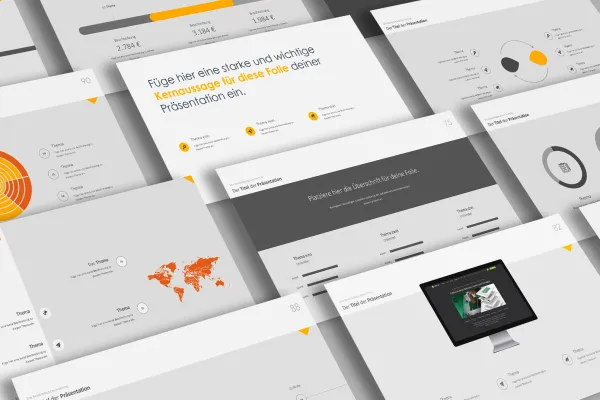 Folie i Linket-design til PowerPoint, Keynote og Google Slides.