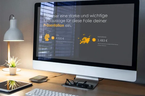 Folie skabelon til PowerPoint, Keynote og Google Slides i Linked-design.