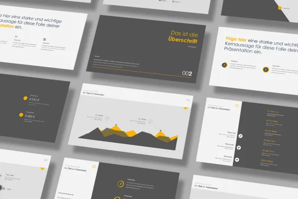 Folie-skabeloner i Linked-design til PowerPoint, Google Slides og Keynote