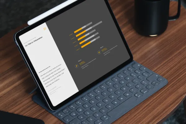 Folieskabelon til PowerPoint, Google Slides og Keynote i Linked-design