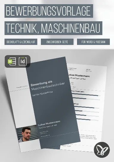 Vorlage zur Bewerbung als Techniker/in im Maschinenbau (Word, InDesign)