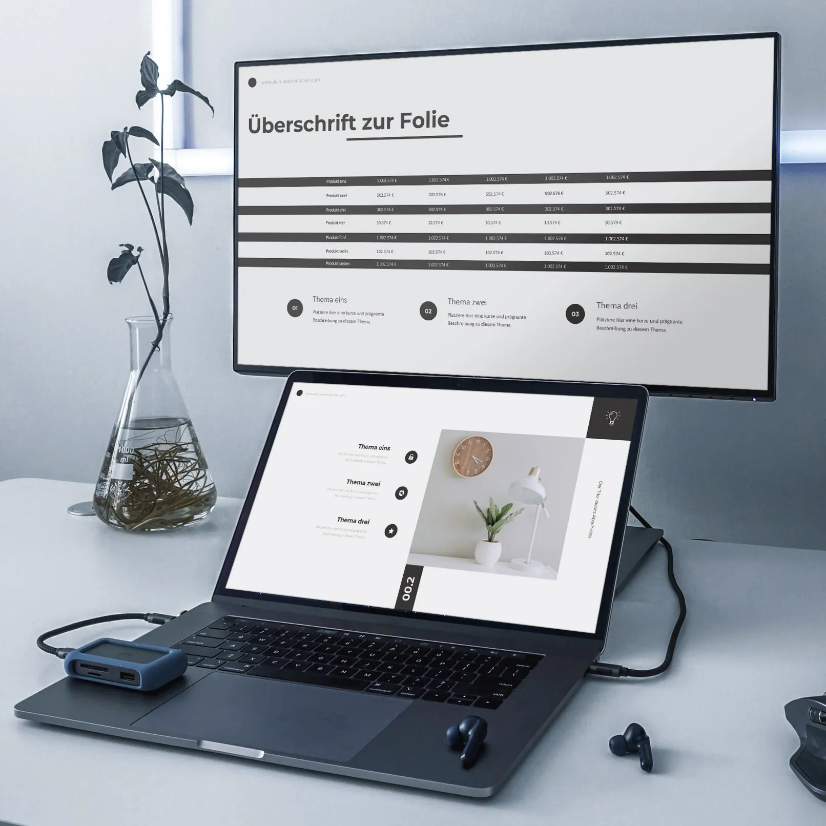 Anteprima dei modelli di diapositive del design MNML.