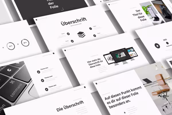 Keynote, PowerPoint ve Google Slides için MNML tasarımın slayt şablonları