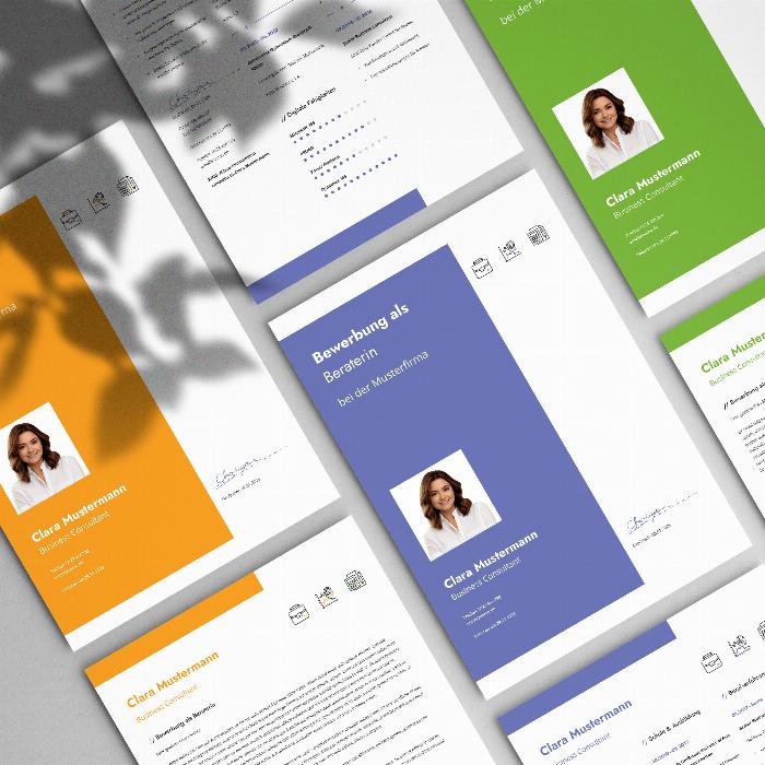 Søknad som konsulent, rådgiver (m/w/d) - overbevisende maler for Word, InDesign og Affinity Publisher