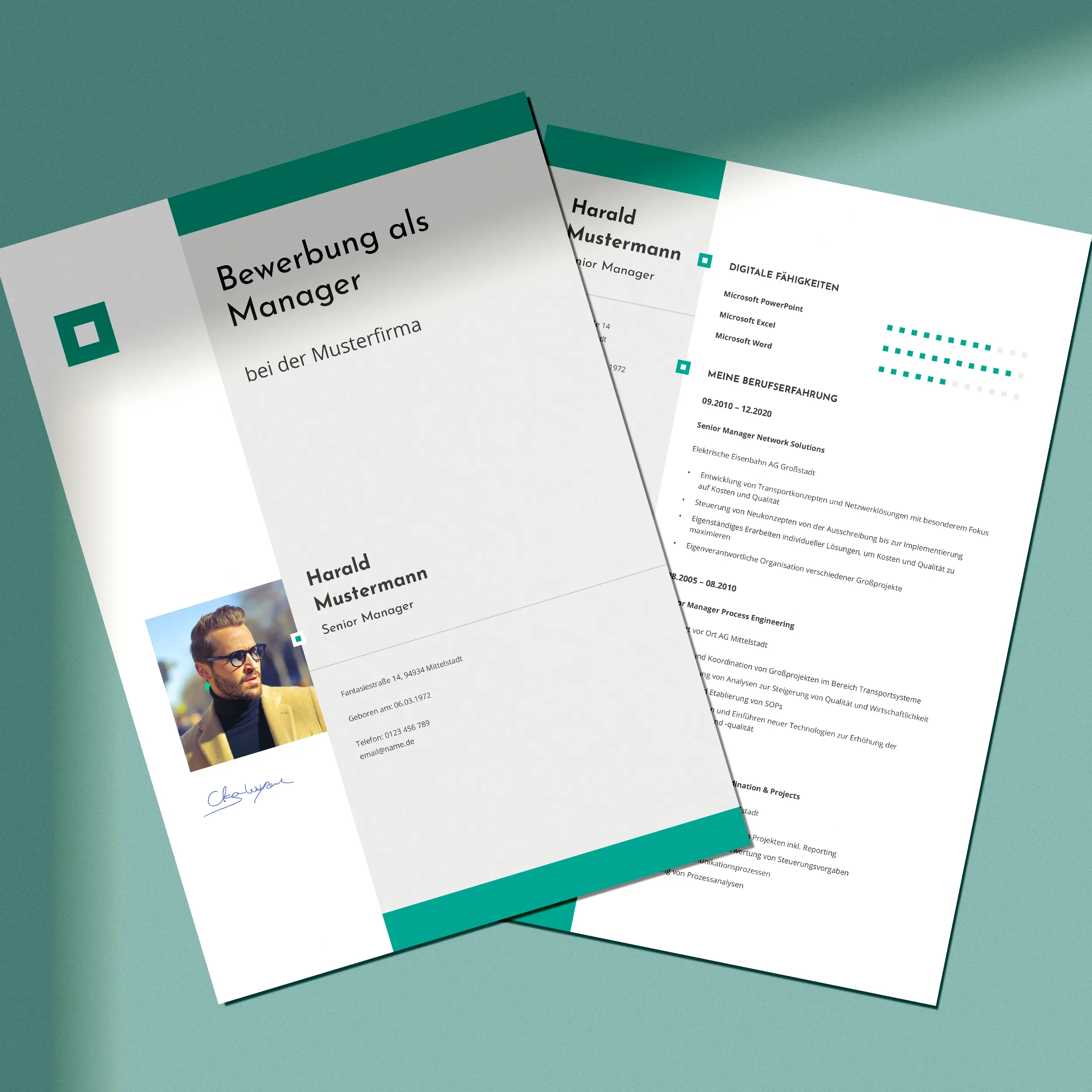 Bewerbung als Manager (m/w/d) – wegweisende Vorlagen für Word und InDesign Bewerbung als Manager (m/w/d) – wegweisende Vorlagen für Word und InDesign